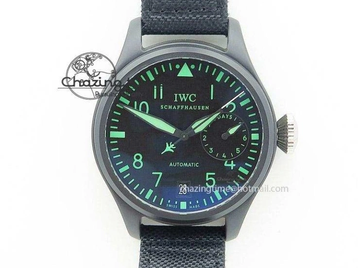 MIROTIME 0409 HighQuality Mark XVIII LAUREUS IW324703 Black Ceramic MKF Best Edition On Black Nylon Strap A 7218